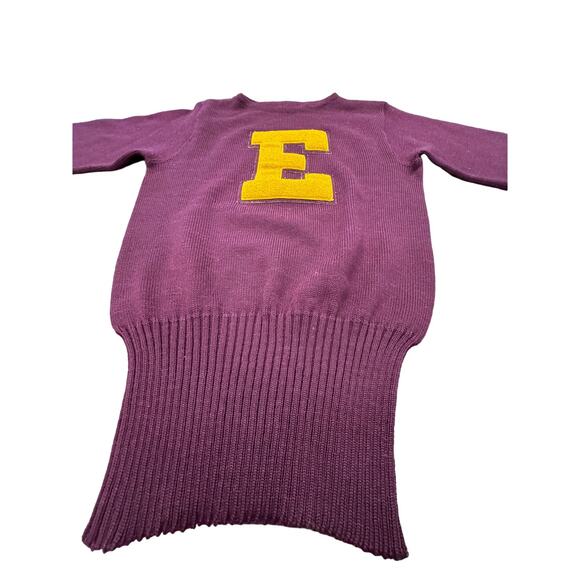 RARE!!!!! "COBLE" Sporting Goods Wool Sweater Collegiate Letter E Vintage - Picture 4 of 12